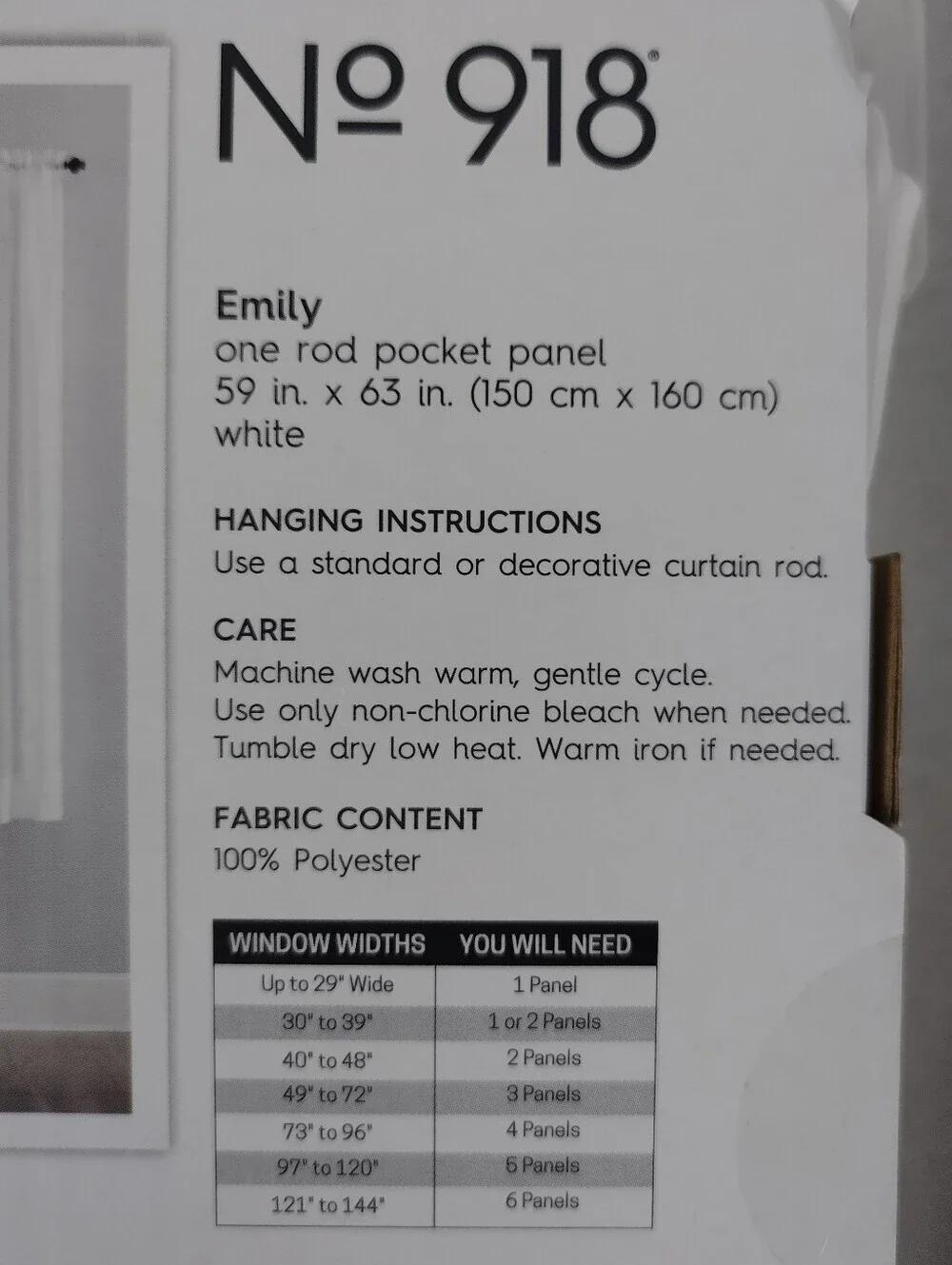 No. 918 Sheer Emily Voile Grommet Top Curtain Panel 84